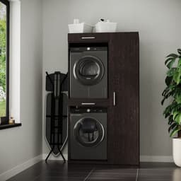 Wasophoogte® Wasmachine Kast New York - Wasmachine verhoger - Wasmachine ombouw - 700(D)*1115(B)*2110(H) mm - Zwart — thumbnail 5