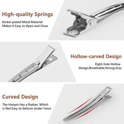 Antislip Metalen Krokodillenklemmen voor Kappers en Styling - 24 Stuks — thumbnail 4