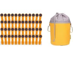 Set van 48 Waslijmklemmen met Softgrip en Katoenen Bergzak met Zonneprint