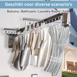 Thuys – Wanddroogrek – Droogrek Inklapbaar – Wasrek – Droogtoren – Droogrekken – Zwart — thumbnail 2