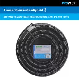 ProPlus Afvalwaterslang - 10 m - Afwatering - Temperatuurbestendig - Flexibel en Uittrekbaar - ø 19 mm - Voor het Geleiden van Afvalwater vanuit caravans/campers, vijvers en zwembaden - Afvoerkanaal - Zwart — thumbnail 4