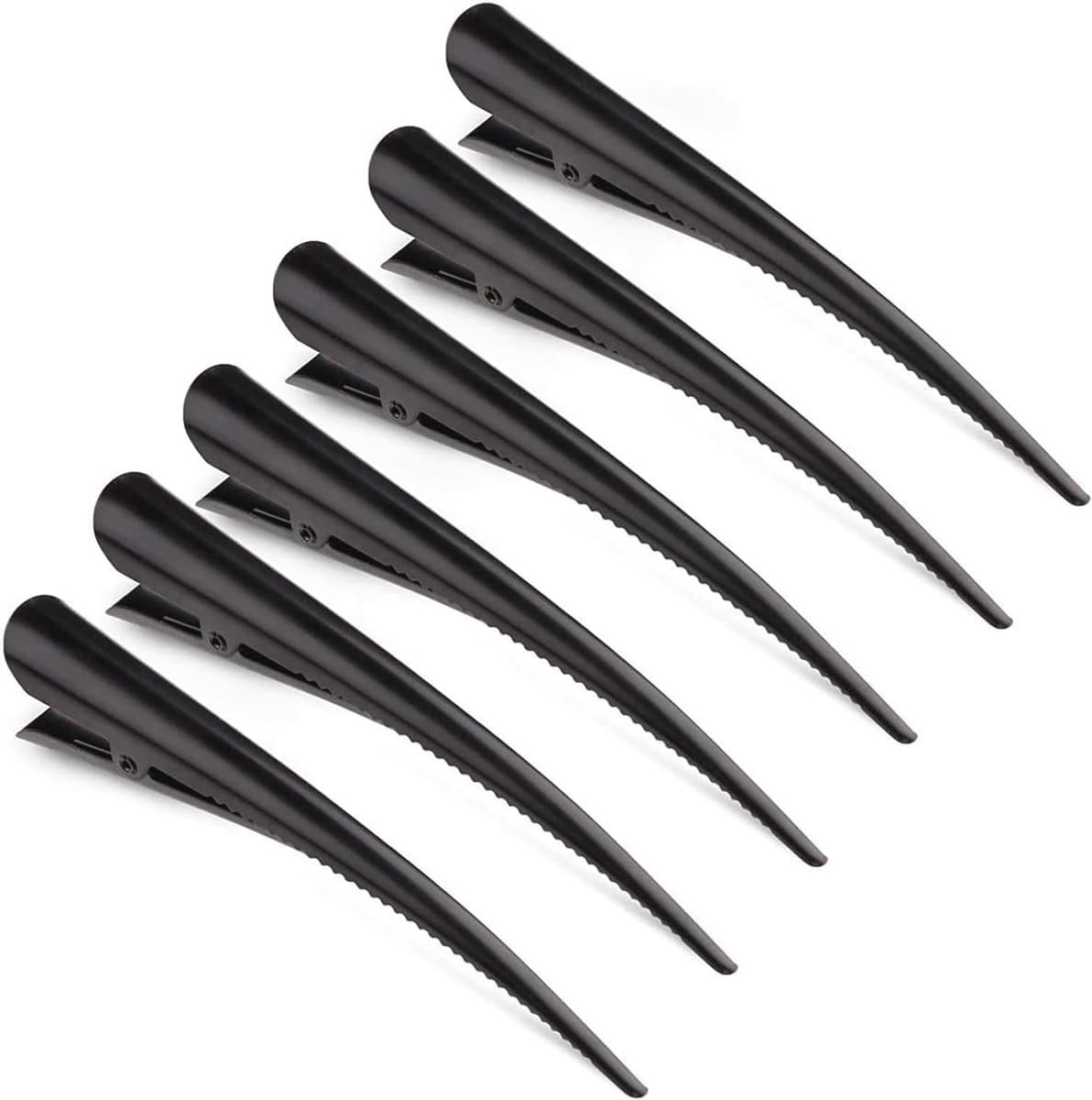 YiXuTag Pack of 6 Duckbill Hairpins, Metal Hair Clips for Styling, Partition Clips, Hairpins, Hairdresser, Hairpins, Non-Slip, Duck Bill, Hairpins with Teeth, Non-Slip Crocodile Hairpin — afbeelding 1