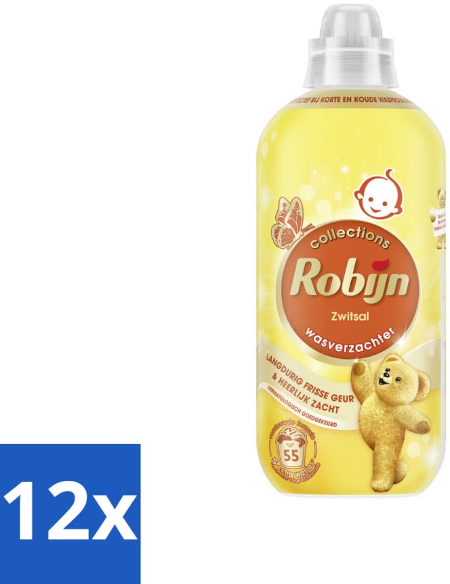 12 x Robijn – Wasverzachter – Zwitsal – 1,1 L - Wasverzachter - Wasgeur - Zwitsal - Vezelbescherming - Slijtagevermindering — afbeelding 1