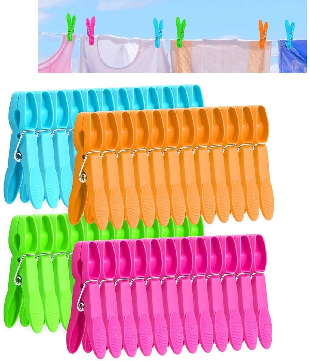 Wasknijpers - wasknijpers klein - Knijpers - handdoekclips - 48 stuks - Handdoekknijpers - sokken clips - sokkenclips - wasknijpers kunststof - wasknijpers plastic - 7.3*1.05*3CM - Multicolor — afbeelding 1