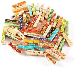 50 Stuks Mini Schattige Beschilderde Houten Clips voor Foto’s, Papieren, Kleding en Knutselprojecten 3,5x0,7cm — thumbnail 1