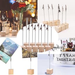 20 Stuks Houten Foto Clip Houders voor Thuis en Kantoor — thumbnail 4