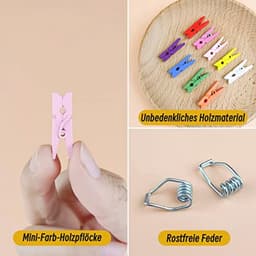 156 Stuks Mini Wasknijpers en Jute Touw voor Fotowanden en Decoraties — thumbnail 2