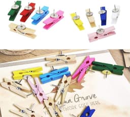 Kleurige Spelden met Houten Klemmen - 50 Stuks Klipjes voor Creatief Gebruik — thumbnail 2