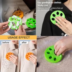 Haarvanger voor wasmachine - set van 4 - zwart - silicon — thumbnail 3