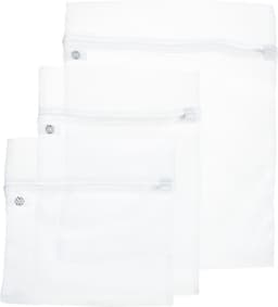 5Five Set van 3x stuks waszakjes/wasnetjes - wit - in 3 formaten - Wasgoed zakjes - BH zakjes — thumbnail 1