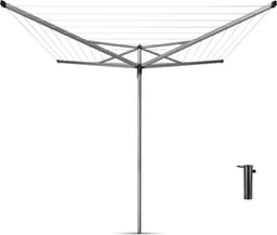 Brabantia Essential Droogmolen - met Betonanker - 50 m - Metallic Grey — thumbnail 1