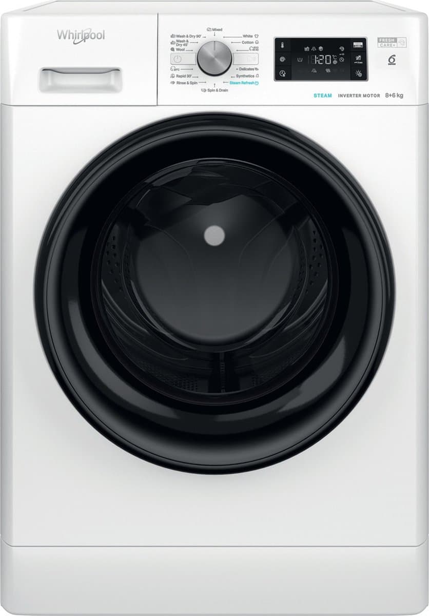 Whirlpool FFWDB 864349 BV EE - Was-droogcombinatie - Vrijstaand - Voorbelading - Wit — afbeelding 1