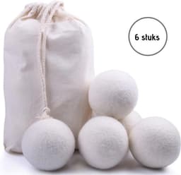 Duurzame wollen droger ballen - Drogerballen - Dryer balls - Wasdroger ballen - Ballen voor snellere droogtijd - Drogerbollen - 6 stuks — thumbnail 1