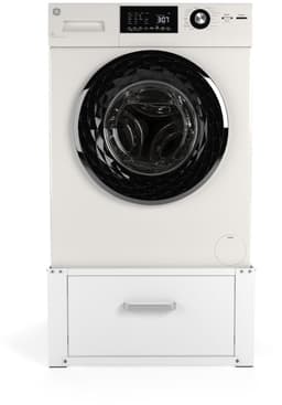 Wasophoogte® Wasmachine verhoger met lade - Wasmachine opbouwmeubel XL - Wasmachine sokkel - 31cm hoog - Wit - Universeel - 63*63 (LxB) - Inclusief wandbeugels — thumbnail 3