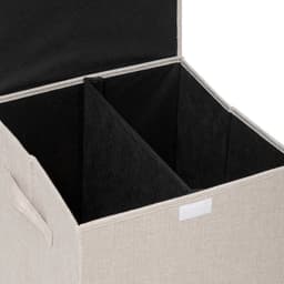 5Five Eureka sorteer wasmand - 74 liter - zwart - 37 x 37 x 60 cm - MDF/Polyester stof - met afsluitklep — thumbnail 5