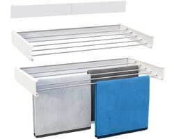 Vonia Wanddroogrek Inklapbaar 80 cm - Wasrek Hangend - 4m drooglengte - Droogrek Hangend - Wit — afbeelding 1
