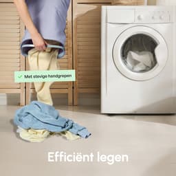 Bodo® - Wasmand Duosplit - Verdeelvakken - Met Deksel - 90L - 56x41x69 cm - Grijs — thumbnail 3