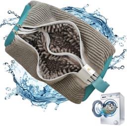 Was machine Schoenen zak - 360° Reiniging - Her bruik bare Waxende Schoenen zak (39 x 19 cm) - Voor alle soorten en maten schoenen - Was machine Schoenen zak - Grijs — thumbnail 1