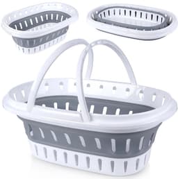 Storage Solutions Wasmand - opvouwbaar - met handvatten - kunststof - 25 Liter - 58 x 38 cm - Draagwasmand - Wasgoedmand — thumbnail 4