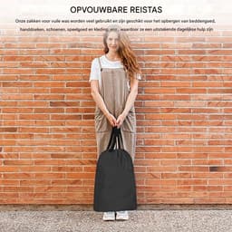 KZQ 2 stuks - Waszak - Opvouwbare waszak - Opvouwbare reistas - Waszak met trekkoord en grote capaciteit - Reiswaszak - Kledingzak voor kleding en speelgoed (52x52cm) — thumbnail 3