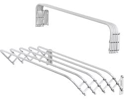 KADAX Inklapbaar wasrek voor wasruimte, ruimtebesparende wasdroger van metaal, uittrekbare accordeonwand, kleerhanger voor binnenshuis (80 cm)