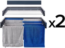 2x Foxydry Hide 101 cm - Droogrek wandmontage - Intrekbare waslijn voor aan de muur - Kleur Antraciet - 101 x 50 x 13 cm — thumbnail 1