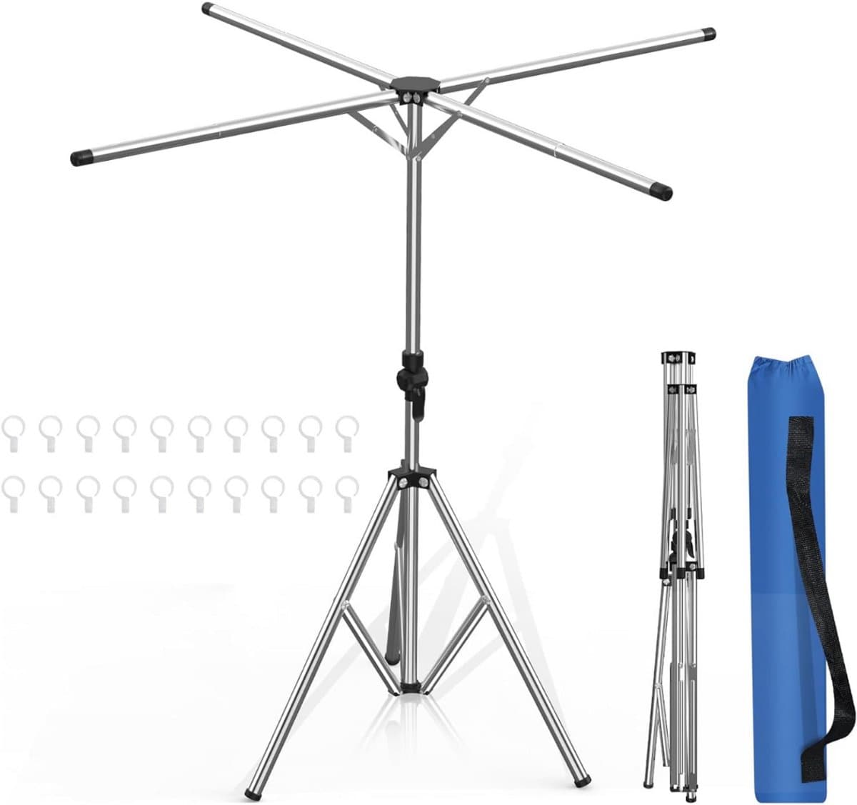 CRLYN® Droogmolen met Voet voor Camping & Thuis - Wasrek Staand - Droogrek Inklapbaar — afbeelding 1