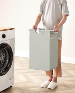 ACAZA Wasmand 3 vakken - 114 L - Wit - 92,5 x 33 x 71 cm — thumbnail 5
