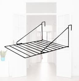 BRASQ Droogrek Hangend Zwart - 5 meter - Wasdroger voor Deur en Balkon - Wasrek inklapbaar - Wanddroogrek - ophangbaar droogrek- 53x71x27 cm — thumbnail 2