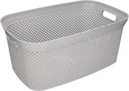 Storage Solutions wasmand - 35 liter - grijs - 54 x 34 x 23 cm - Kunststof - Draagmand — thumbnail 2
