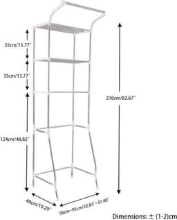 Wasruimte Plank - 3 Tier Over Wasmachine Opslag - Badkamer Organisatie Ruimtebesparende Rekken - Ivoor Wasmachine rek — thumbnail 5