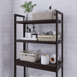 Badkamer opbergplank bamboe over-het-toilet ruimtebesparend donkerbruin met verstelbare planken Wasmachine rek — thumbnail 5