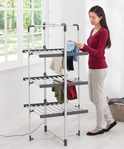 3-Tier Verwarmde Kleding Airer - Aluminium, Energiezuinig en Ruimtebesparend — thumbnail 2
