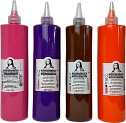 Südor Textielverf set 16 x 500 ml(10 normaal + 2 metallic + 4 neon). Wasbestendige textielverf voor lichte stoffen. Wasmachinebestendig, wasbestendig. Fixatie door strijken — thumbnail 2