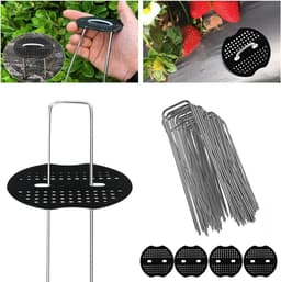 U-vormige verzinkte haringen 15 x 45 cm - gras doeknagels - roestvrij staal - grondankers - met bufferschijven - tent - onkruiddoek - tuinieren - 100 stuks — thumbnail 1