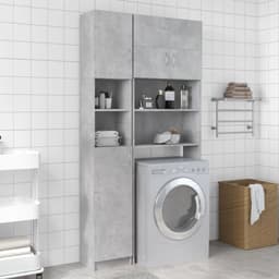 Wasmachine ombouw - Kast - Opbouwmeubel - Verhoger - Wasmachine meubel - Opbergkast - Hout - Betongrijs — thumbnail 2
