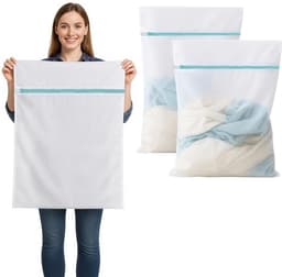 carmdering- Waszak XXL - Wasmachine Tas - Wasnet - Bescherming Voor Volumineuze Stukken - Veilige Rits Sluiting - Versterkt Polyester - Herbruikbaar Tot 90°C - Ideaal Voor Gezinnen - 2 Stuks — thumbnail 1