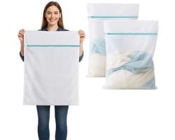 carmdering- Waszak XXL - Wasmachine Tas - Wasnet - Bescherming Voor Volumineuze Stukken - Veilige Rits Sluiting - Versterkt Polyester - Herbruikbaar Tot 90°C - Ideaal Voor Gezinnen - 2 Stuks