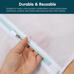 Dailygoods- Waszak Groot 60 x 80 cm - Waszakken voor Wasgoed - Wasnetten met Ritssluiting - Witte Waszakken - Set van 2 Stuks - Polyester Materiaal - Wasnet — thumbnail 4