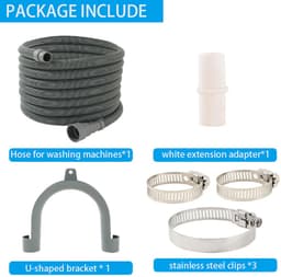 Universele afvoerslangverlenging – 3 m x 30 mm – Geschikt voor wasmachines en vaatwassers – Inclusief slangkoppeling & montageset – Grijs — thumbnail 3