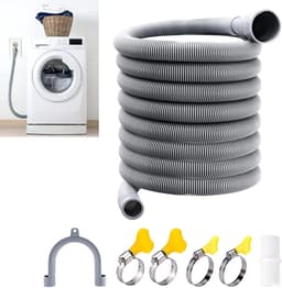 Dailygoods- Afvoerslang 5m - Flexibele/duurzame slang - Afvoerslang wasmachine - Afvoerslang vaatwasser - Afvoerslang droger - Antislip/afvoerhaak - Afvoerbuis — thumbnail 1
