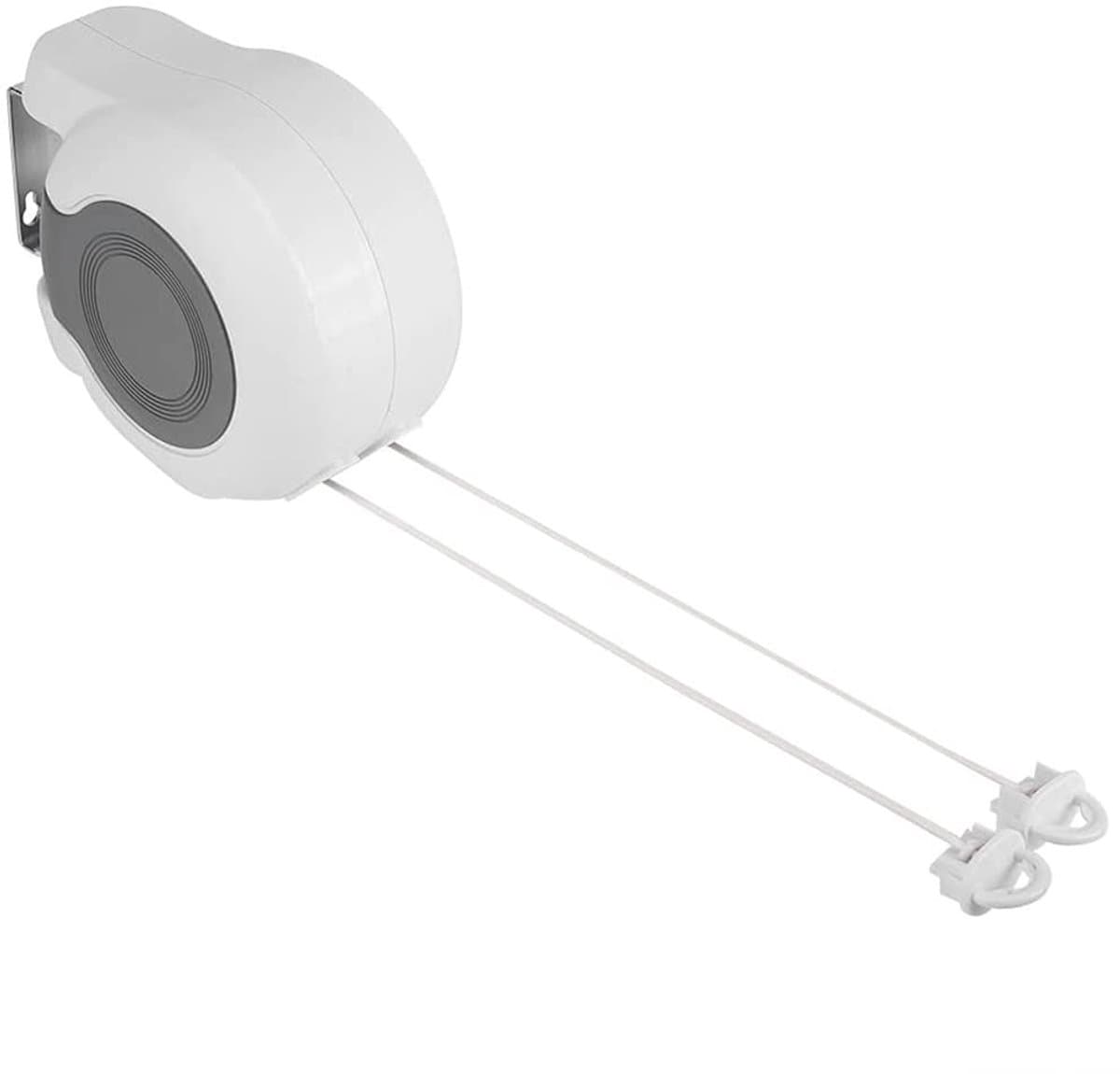Dailygoods- Kledingdrooglijn 13m - Wandgemonteerd - Intrekbaar - Dubbele Lijn - Ruimtebesparend - Geschikt voor Binnen/Buiten - Waslijn — afbeelding 1