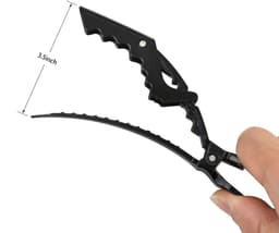 Haarclips Krokodil - Kappers Clips - Haar Stylen - Anti-Slip Grip - 10 Stuks - Zwart — thumbnail 2