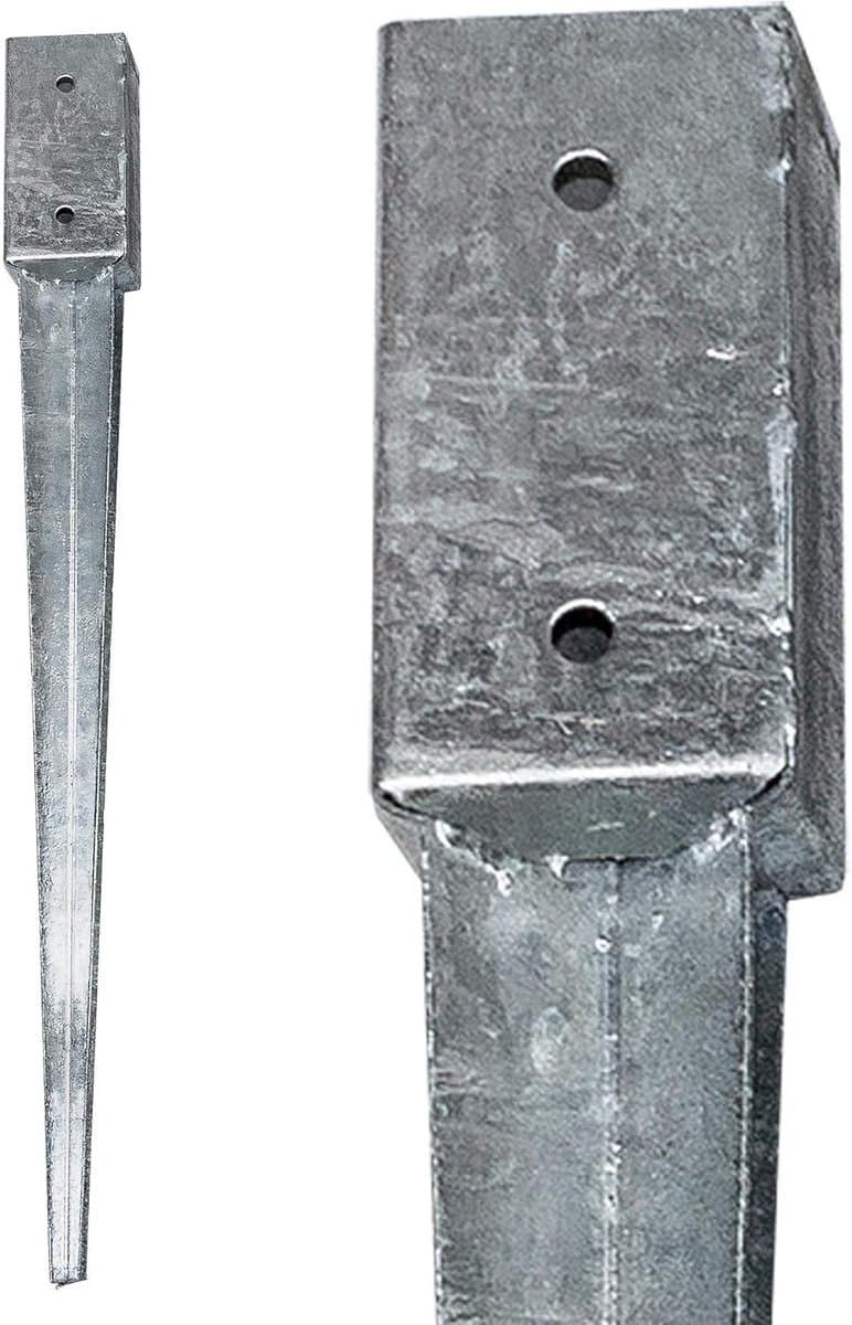Grondanker - Palenhouder Staal - Stevig Plaatsen - Warmbad Verzinkt - 750 mm - Zilverkleurig — afbeelding 1