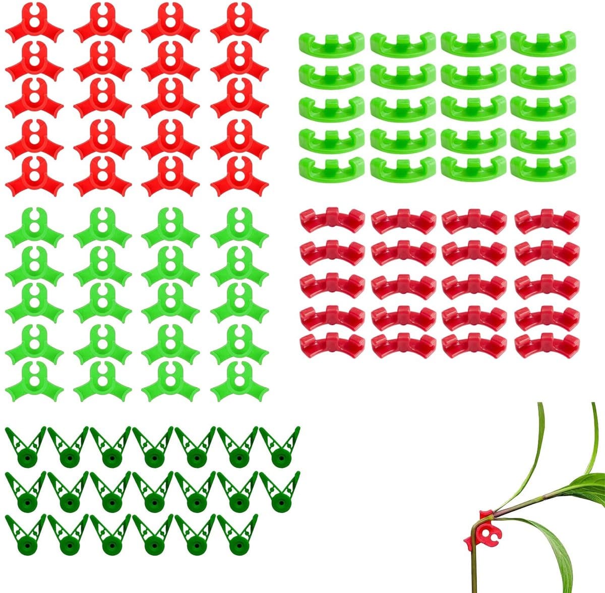 Dailygoods- Groeiklemmen - 100 Stuks - Instelbare Planksteun - Ondersteuning Plantenschors - Verbeterde Luchtcirculatie - Herbruikbaar - Duurzaam - Plantsteun — afbeelding 1