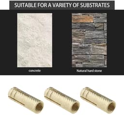 Muur Ankers - Messing Pluggen - Vaste Bevestiging - Corrosiebestendig Materiaal - M8x10x30mm 20 Stuks - Goud — thumbnail 4