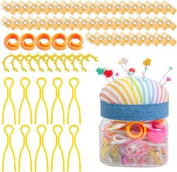 Naaiclips Set - Textiel Clips - Projecten Organiseren - Stofvriendelijke Grip - 76 Delig - Multicolor — thumbnail 1