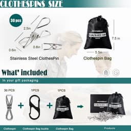 Metalen Was Knijpers - Kleding Pinnen Clips - Kleding Ophangen - Roestvrij Staal Duurzaam - 50 Stuks - Metallic — thumbnail 5