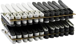 Wasknijpers, kunststof, recyclebaar, gemaakt in Frankrijk, uv-bestendig, zwart en wit, 36 stuks — thumbnail 2