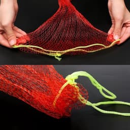 Fruitnetzakken - Watermeloen netten - Fruit beschermen - Met trekkoord - 45 cm - Rood — thumbnail 2